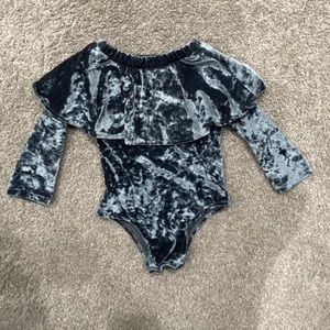 Velvet ruffle fashion onesie